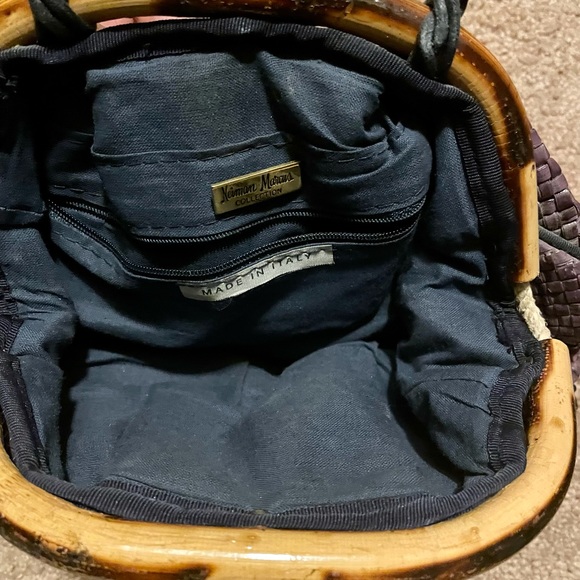 Vintage Neiman Marcus purple Straw Crossbody Bag - Picture 7 of 16